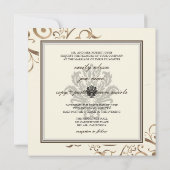 Invitation PixDezines Fils de cuivre, beige de Belize (Dos)