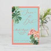 Invitation PixDezines Flamants roses Tropical Rose do-it-your (Debout devant)
