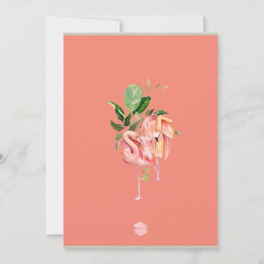 Invitation PixDezines Flamants roses Tropical Rose do-it-your (Dos)