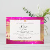 Invitation PixDezines FLASHY ROLD BRUSHSTROKE Mitzvah (Debout devant)