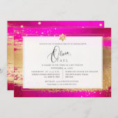 Invitation PixDezines FLASHY ROLD BRUSHSTROKE Mitzvah (Devant / Derrière)