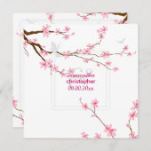 Invitation PixDezines Fleur de cerisiers/arrière - plan do-it (Devant / Derrière)