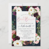 Invitation PixDezines Fleur rustique, Bridal Brunch Navy Blus (Devant)