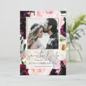 Invitation PixDezines Fleur Rustique Fleur Broussaillée rose (Debout devant)