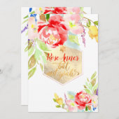 Invitation PixDezines Fleurs Aquarelle de Printemps Bar Mitzv (Devant / Derrière)