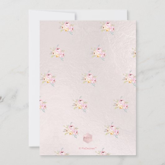 Invitation PixDezines Fleurs aquarelles Peonies Baptême (Dos)