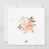 Invitation PixDezines Fleurs Aquarelles Rose Pêche Baptême (Dos)