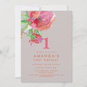 Invitation PixDezines Fleurs d'aquarelle d'anniversaire/do-it (Devant)