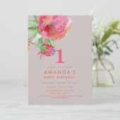 Invitation PixDezines Fleurs d'aquarelle d'anniversaire/do-it (Debout devant)