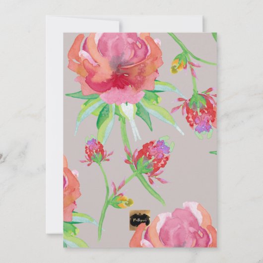 Invitation PixDezines Fleurs d'aquarelle d'anniversaire/do-it (Dos)