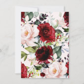 Invitation PixDezines Fleurs de Mariage Passionnées à l'aquar (Dos)