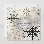 Invitation PixDezines FLOCONS NOIRS/MARIAGE D'HIVER (Devant)