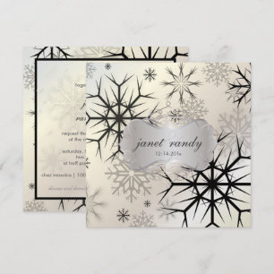 Invitation PixDezines FLOCONS NOIRS/MARIAGE D'HIVER