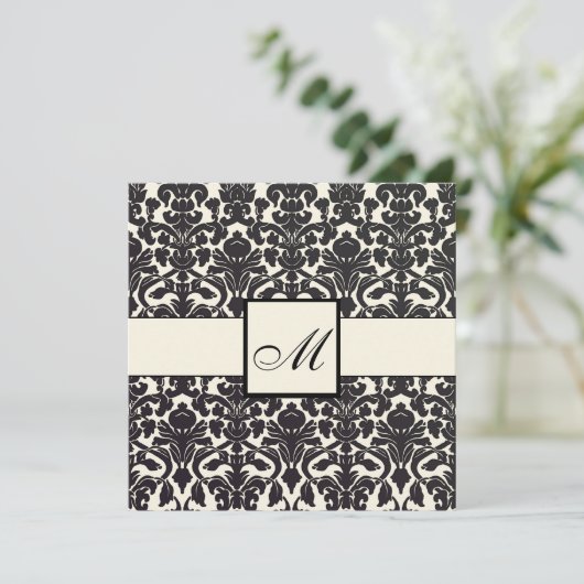 Invitation PixDezines Flora Damask/DO-IT-YOURSELF couleur arr (Debout devant)