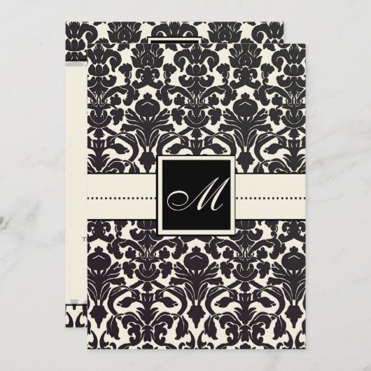 Invitation PixDezines Flora Damask/DO-IT-YOURSELF couleur/crè (Devant / Derrière)