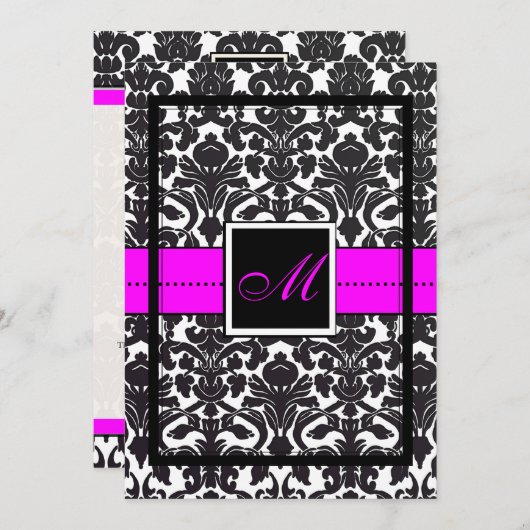 Invitation PixDezines Flora Damask/DO-IT-YOURSELF couleur/ros (Devant / Derrière)