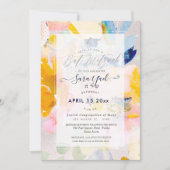 Invitation PixDEzines Floral Aquarelle Roses Mitzvah (Devant)