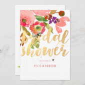 Invitation PixDezines Floral Bridal douche/do-it-yourself Arr (Devant / Derrière)
