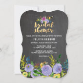 Invitation PixDezines Floral Fête de l'mariée/Chalkboard (Dos)