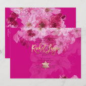 Invitation PixDezines Floral Watercolor Bat mitzvah (Devant / Derrière)