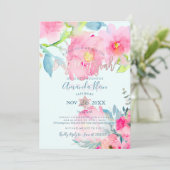 Invitation PixDezines Floral Watercolor Bat mitzvah (Debout devant)