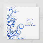 Invitation PixDezines Flourish/tourbillons feuilles/bleu/lila (Devant)