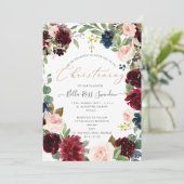 Invitation PixDezines Flush FlowersAquarelle Christening (Debout devant)