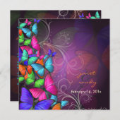 Invitation PixDezines Fluttering By/Neon color/prum (Devant / Derrière)