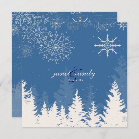 Invitation PixDezines Forêt alpineFlammes de neige, Événement (Devant / Derrière)