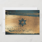 Invitation PixDezines FORÊT OR VERT BRUSHSTROKE Mitzvah (Dos)