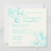 Invitation PixDezines frissons, Aqua + Rouge + Ecrue (Dos)