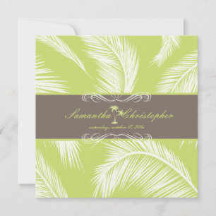Invitation PixDezines Fronds Palm, Cocoa+Lime