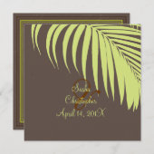 Invitation PixDezines Fronds Palm, Mint Chocolat (Devant / Derrière)
