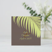 Invitation PixDezines Fronds Palm, Mint Chocolat (Debout devant)