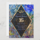 Invitation PixDezines Galaxie Abstraite/Sweet+16 (Dos)