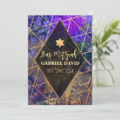 Invitation PixDezines Galaxy Abstrait Bar Mitzvah (Debout devant)