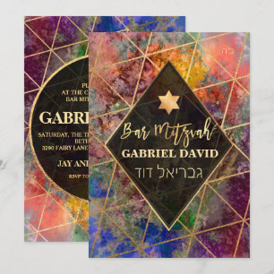 Invitation PixDezines Galaxy Abstrait Bar Mitzvah