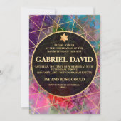 Invitation PixDezines Galaxy Abstrait Bar Mitzvah (Dos)