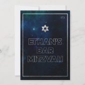 Invitation PixDezines Galaxy /Space Bat mitzvah (Devant)