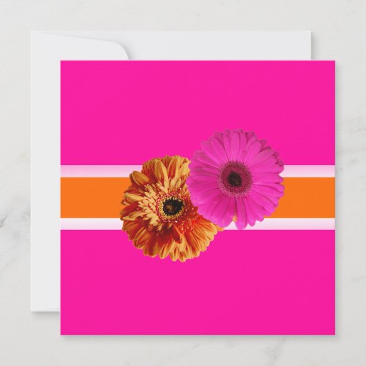 Invitation PixDezines Gerber, orage+passion couleurs roses/do (Devant)