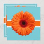 Invitation PixDezines Gerbera, couleurs arrière - plans orang (Devant / Derrière)