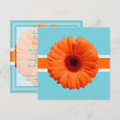 Invitation PixDezines Gerbera, orange/couleurs de fond diy (Devant / Derrière)