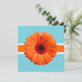 Invitation PixDezines Gerbera, orange/couleurs de fond diy (Debout devant)