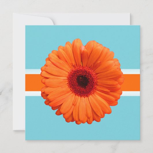 Invitation PixDezines Gerbera, orange/couleurs de fond diy (Devant)