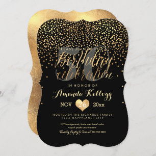 Invitation PixDezines Gold/Faux Foil/Anniversaire