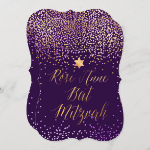 Invitation PixDezines Gold/Faux Foil/Bat mitzvah