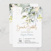 Invitation PixDezines gomme bleue Eucalyptus Brunch+Bubbly (Devant / Derrière)