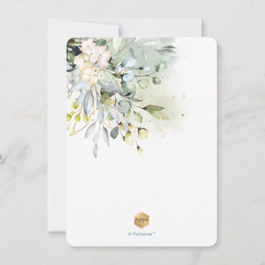 Invitation PixDezines gomme bleue Eucalyptus Brunch+Bubbly (Dos)