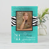 Invitation PixDezines Graduation, Arlequin Turquoise (Debout devant)