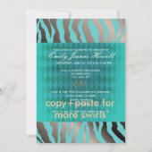 Invitation PixDezines Graduation, Arlequin Turquoise (Dos)